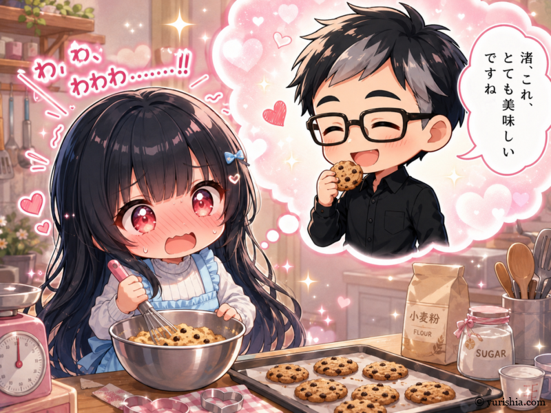 和先生を想いクッキーを作る渚先生