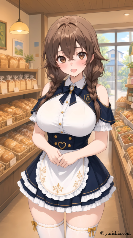 チューエル淑女養成学院の夏制服姿で実家の商店を手伝う2年生の如月柚羽