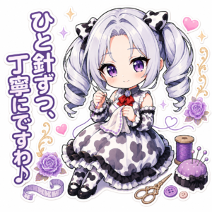 茉里絵 ひと針ずつ、丁寧にですわ♪
