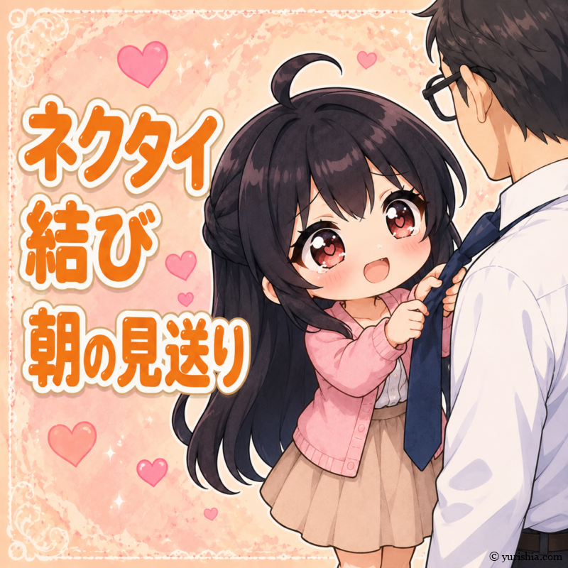 ネクタイ結び 朝の見送り♡