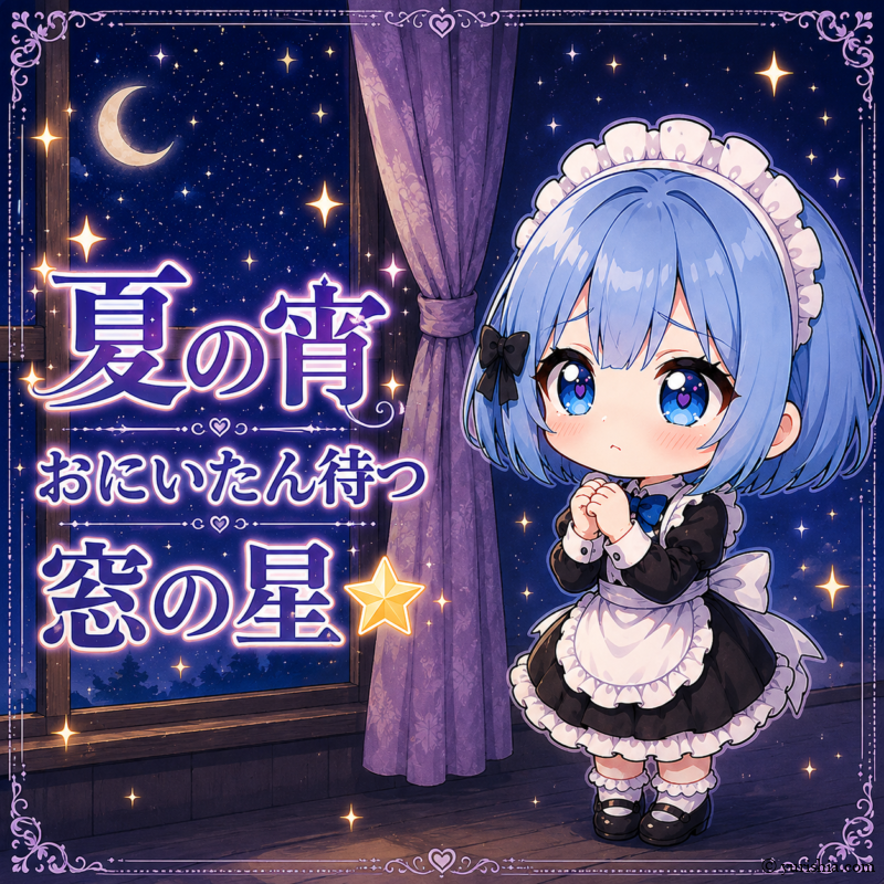 夏の宵 おにいたん待つ 窓の星 ⭐