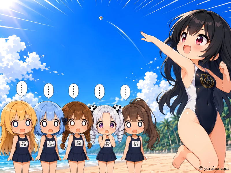 渚先生の全力スパイクで、ボールが空高く飛んでいく瞬間