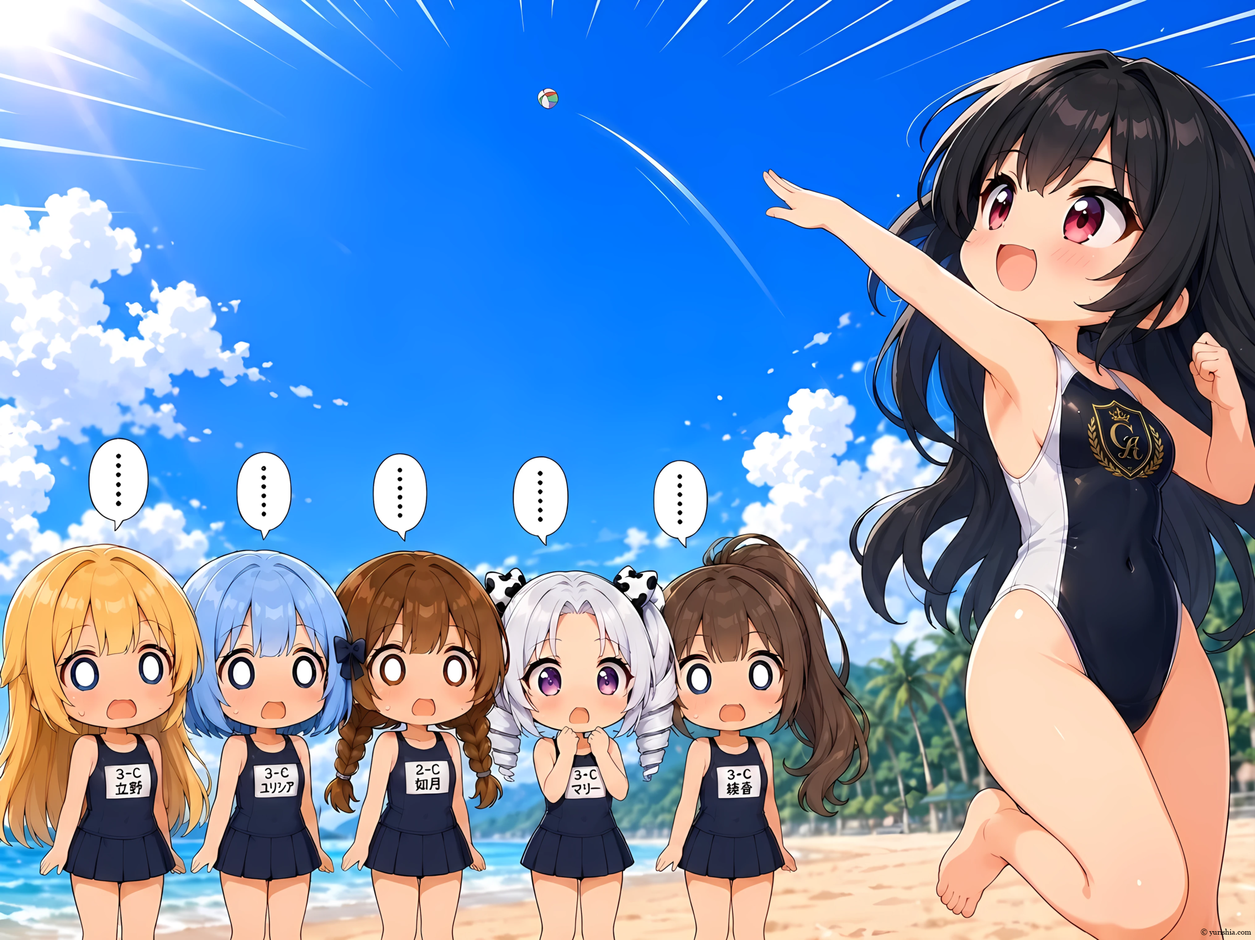 渚先生の全力スパイクで、ボールが空高く飛んでいく瞬間