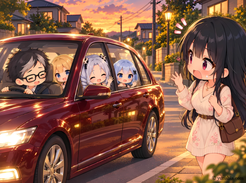 渚先生を迎えに来た和先生(と+3人)